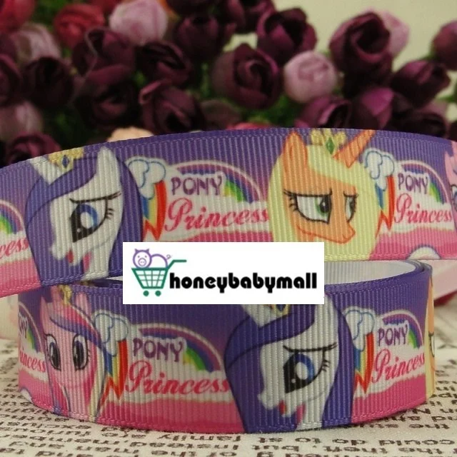 2013 new 7/8&quot 22m cartoon my princess pony cutie printed grosgrain ribbon hair accessories wholesale 50 yards | Дом и сад