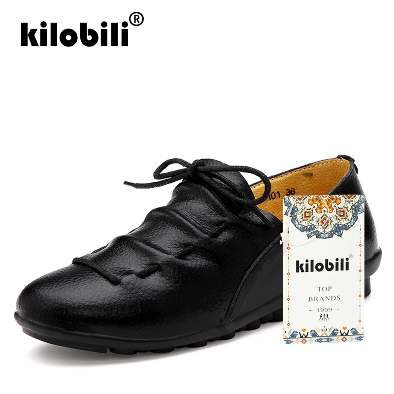 Kilobili/2019 г. Весенняя женская обувь из натуральной кожи Балетки без застежки на