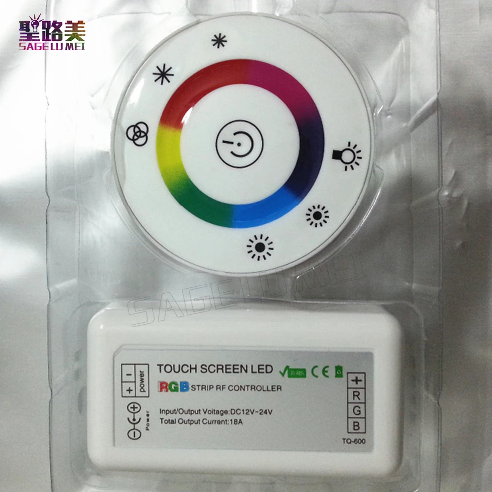 1 шт. светодиодный сенсорный круглый RGB контроллер DC12V DC24V 18A 7 ключей RF пульт