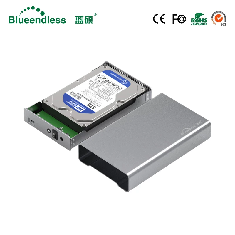 Blueendless Полный алюминиевый hdd 3 5 корпус type c box sata usb 0 внешний жесткий диск чехол для