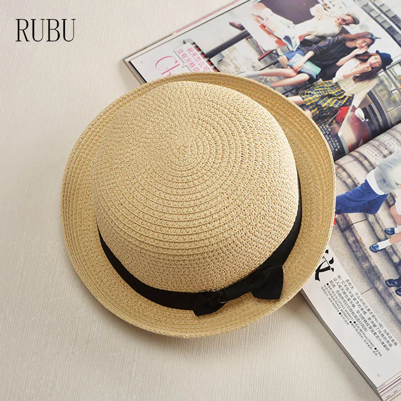 Соломенная шляпа женская для защиты от солнца модная пляжная Панама однотонная в