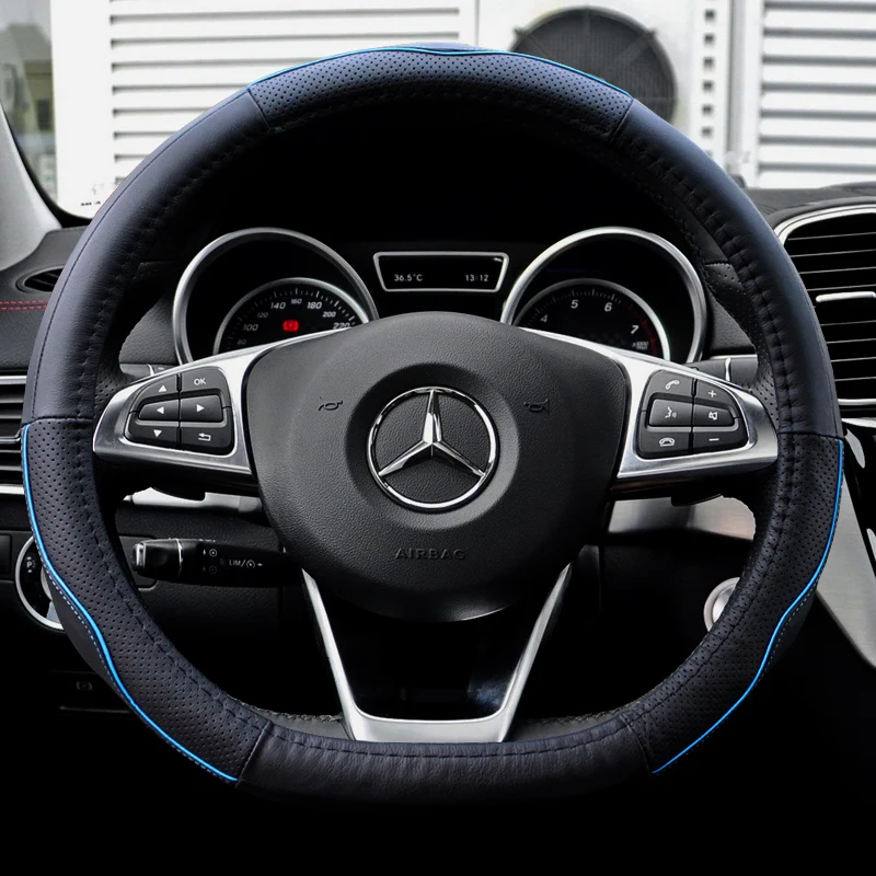 D-образная крышка рулевого колеса из натуральной кожи для mercedes-benz GLA GlE салонные аксессуары