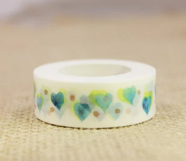 

1.5cm Lovely Watercolor heart Washi Tape DIY decoration Scrapbooking Sticker Label Masking Tape School Office Supply