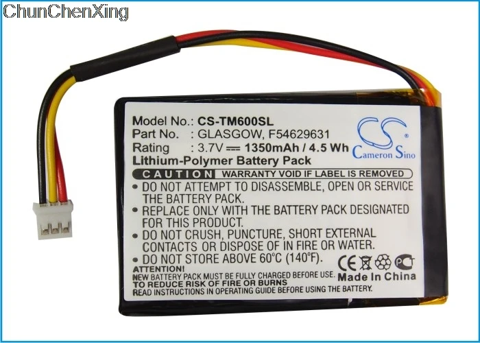 

Cameron Sino 1350mAh Battery F54629631, GLASGOW for TomTom One V1