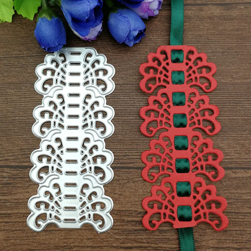 Металлические трафареты с кружевными цветами и краями для изготовления карт