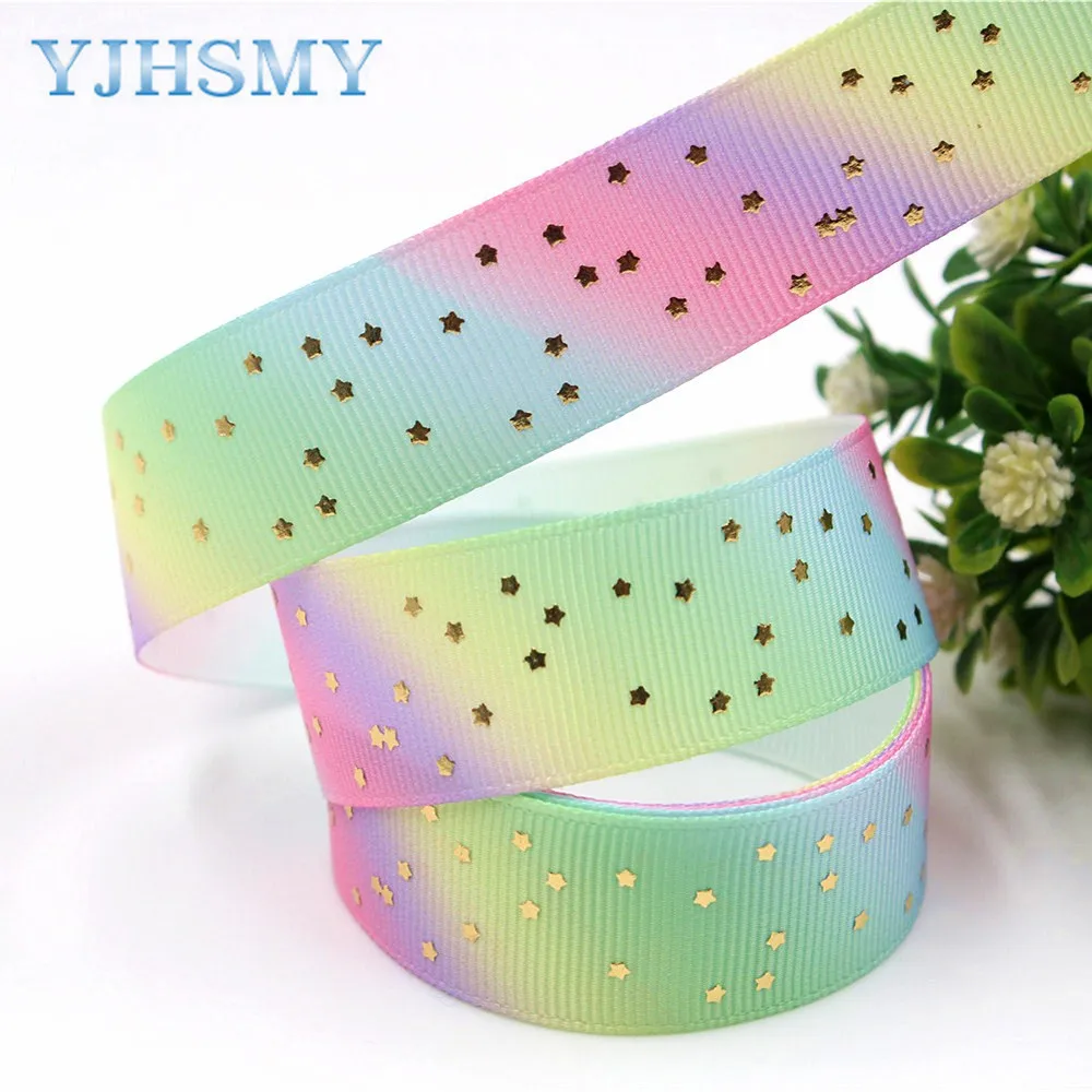 YJHSMY 1710054 22 мм 10 ярдов бронзовые ленты термопечать grosgrain Свадебные аксессуары DIY