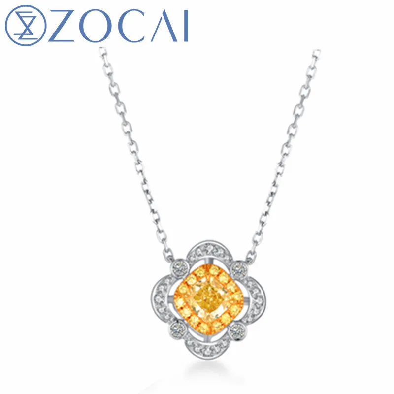 ZOCAI Брендовое свадебное ожерелье настоящая GIA сертифицированная 0 35 карат