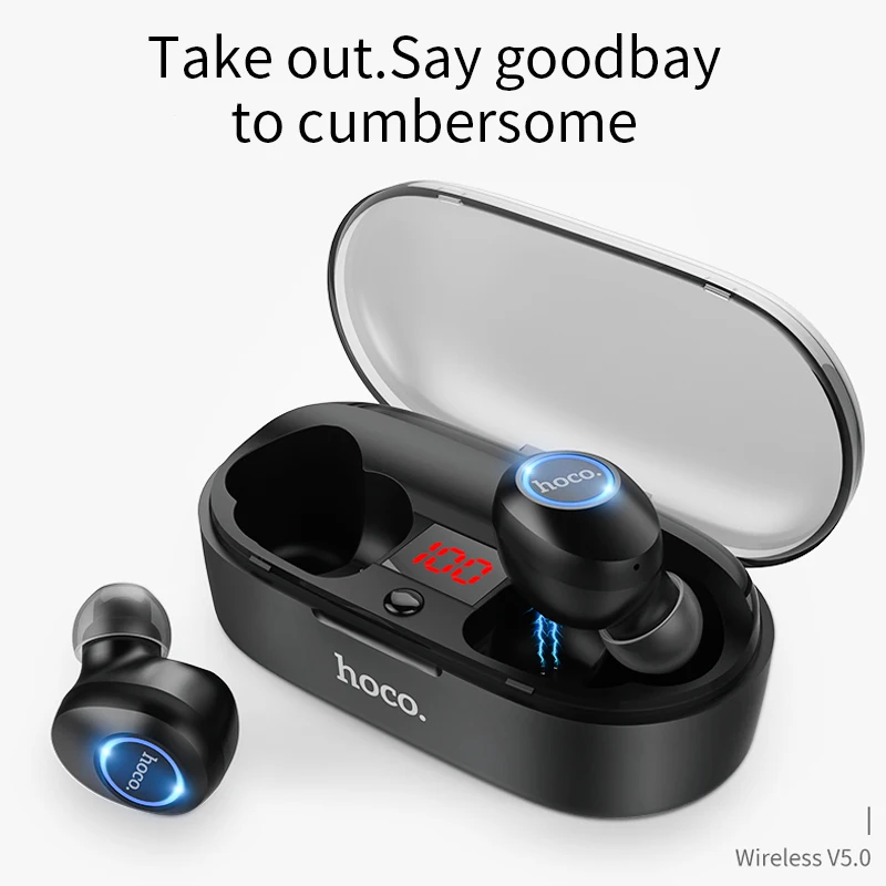 Беспроводное зарядное устройство HOCO мини наушники-вкладыши Tws Bluetooth 5 0 наушники 3D