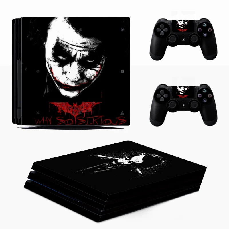04 3D террор наклейка с джокером консоль кожный Чехол для Playstation 4 Pro консоль PS4 Pro наклейки кожи контроллер светодиодный защитный - Цвет: 04
