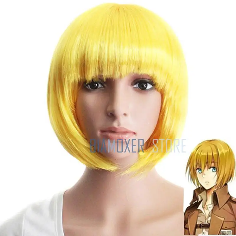 Shingeki No Kyojin Attack On Titan Wigs Mikasa Levi Sasha Eren Cosplay Costume Black Yellow And Brown Short Hair | Тематическая
