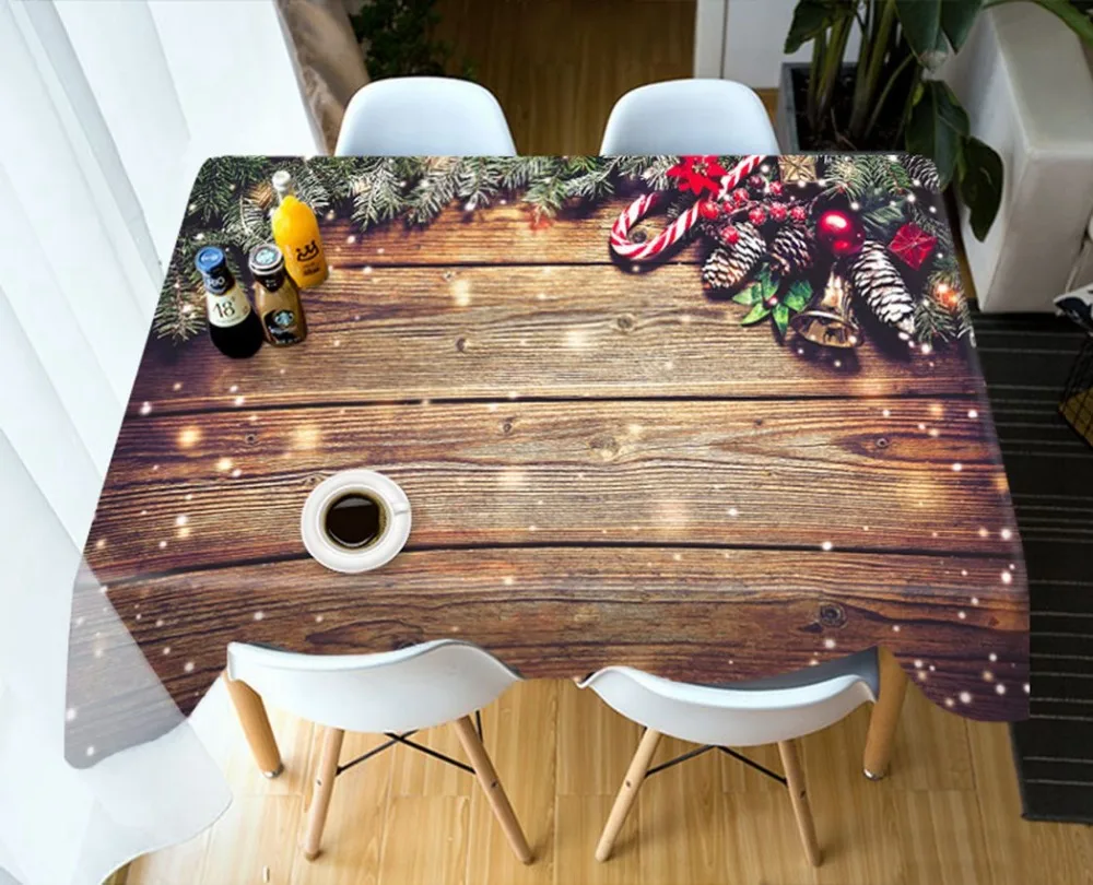 Классическая скатерть с рисунком древесины цифровая печать фруктовая 3d фото