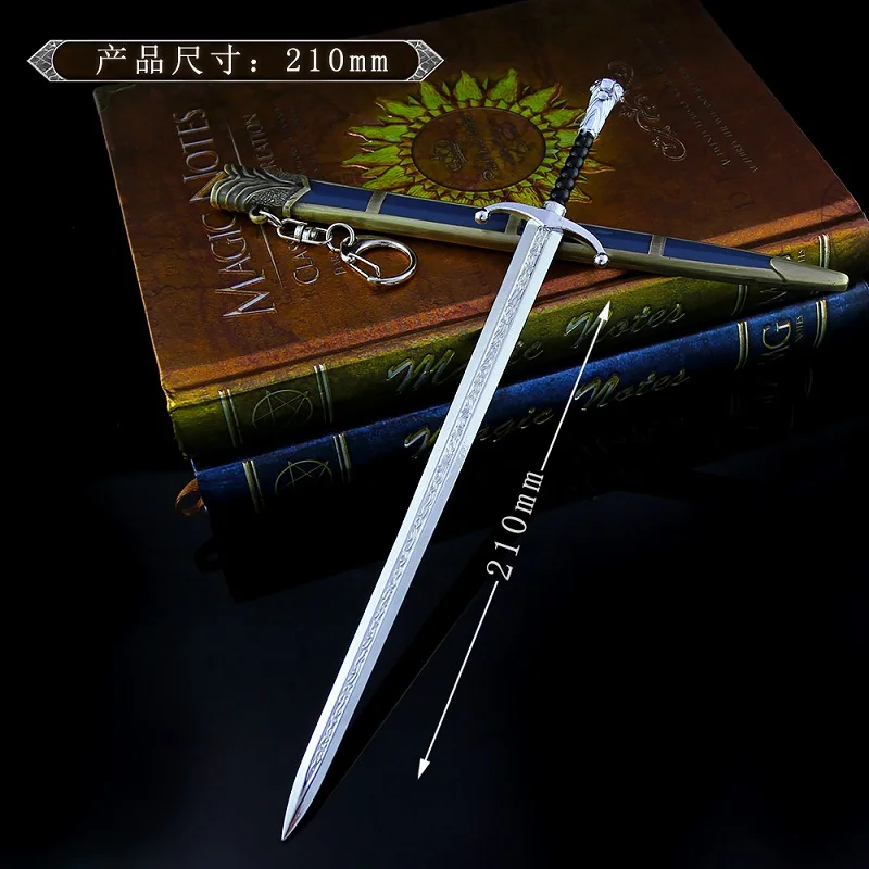Longclow 21 см фигурка игрушки брелок Игра престолов Джон Сноу Arya oathkeperer Longclow швейная игла металлический кулон подарок для влюбленных - Цвет: Longclow
