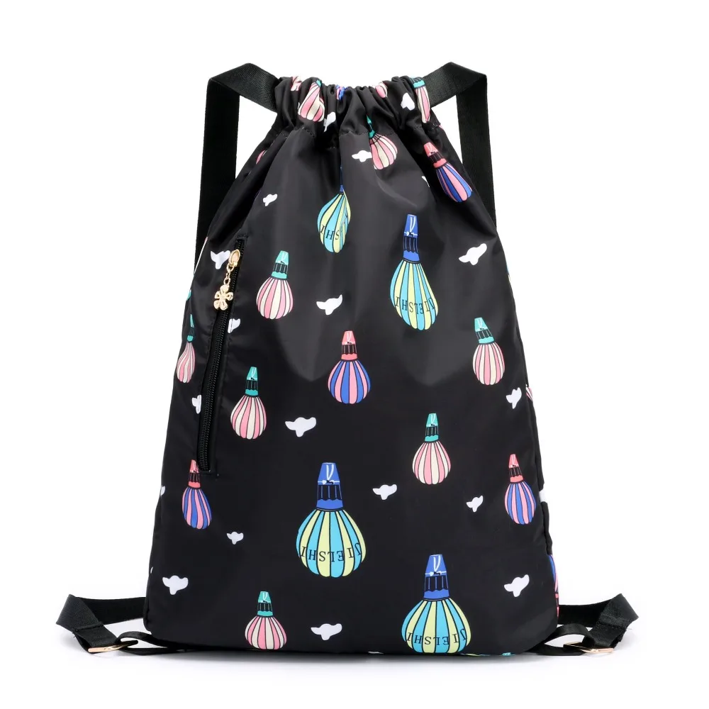 JielangShi Drawstring Backpack Simple Large Capacity Print Double Shoulder Lightweight Sports Fitness Bag | Багаж и сумки