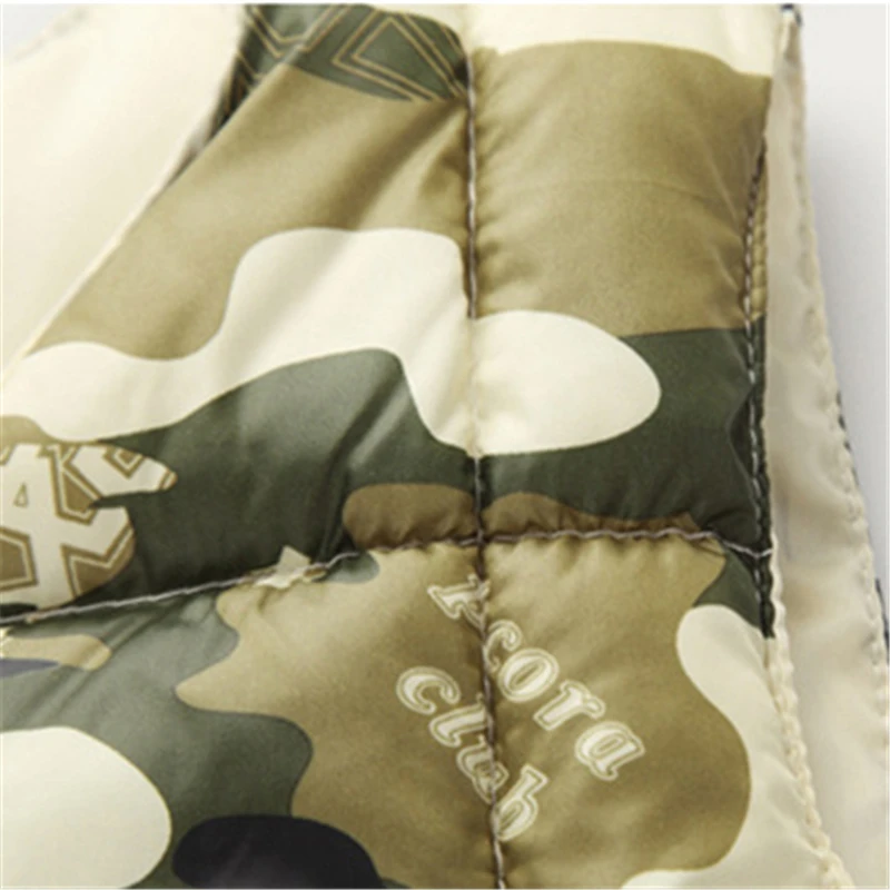 Зимний жилет для маленьких мальчиков Теплый детский Камуфляжный Модный милый