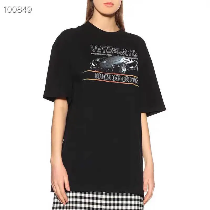 Стиль, Vetements, футболки Hip Hop1: 1, высокое качество, размер, с буквенным принтом, топы, футболки с вышивкой, с круглым вырезом, Vetements, футболка