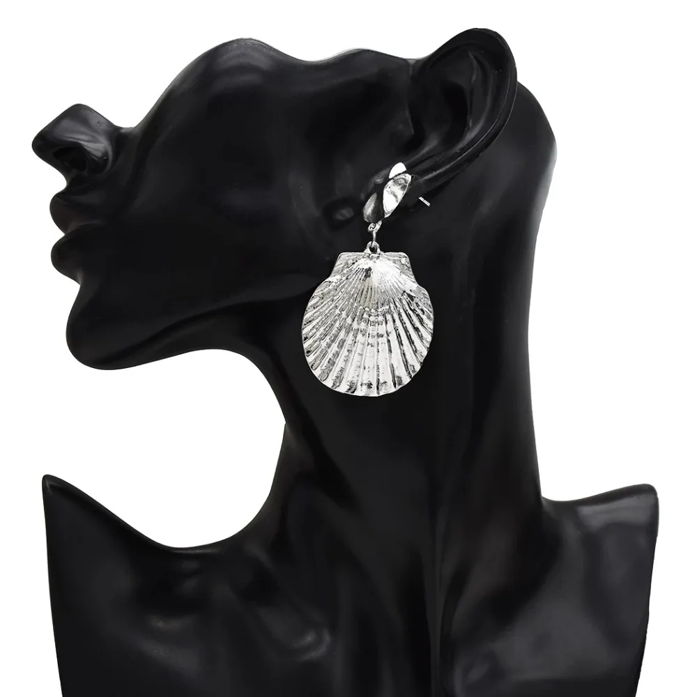 Fashion Vintage Zinc Alloy Shell Geometric Dangle Drop Earrings Gold Brincos for Women Party pendientes mujer moda 2019 | Украшения и