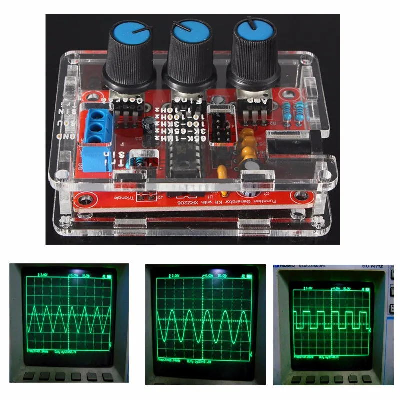 DIY Kit XR2206 Функция генератор сигналов синусоидальной Треугольники квадратный