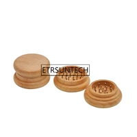 120pcs tobacco grinder round wooden herb grinder 54mm 2 parts with nail teeth spice crusher smoking accessories