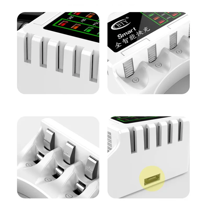 BTY 704 A3 4 слота светодиодный Батарея Зарядное устройство Smart Перезаряжаемые 2 Цвета