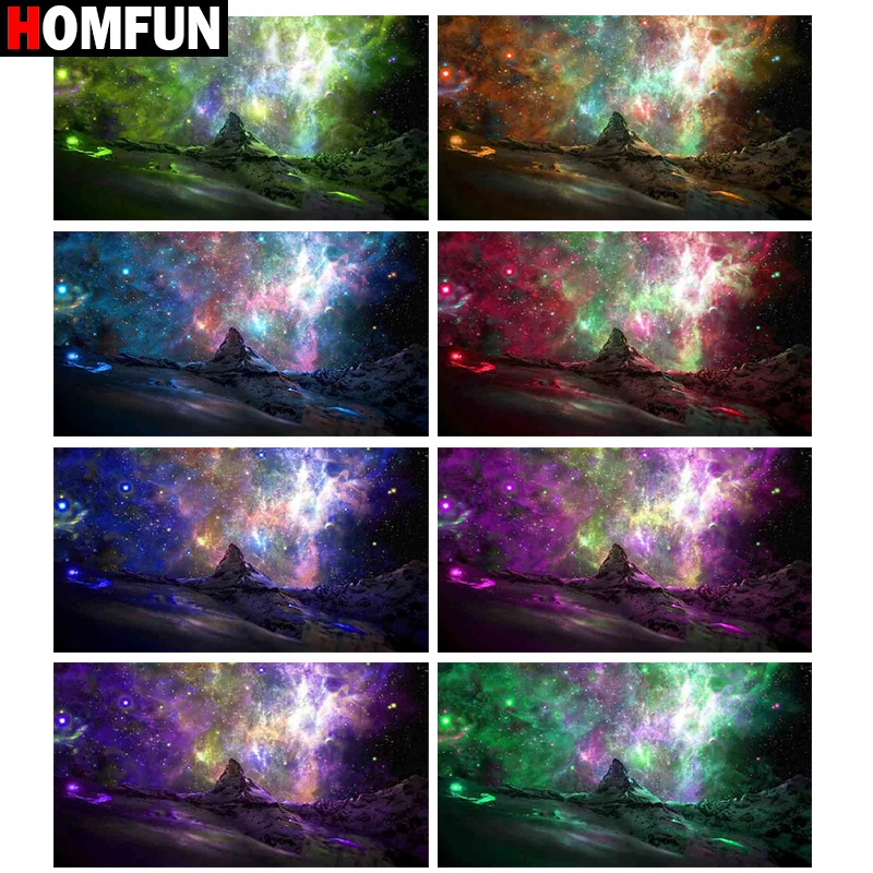 HOMFUN Full Square/Round Drill 5D DIY Diamond Painting "Colored starry sky" 3D Diamond Embroidery Cross Stitch Home Decor Gift