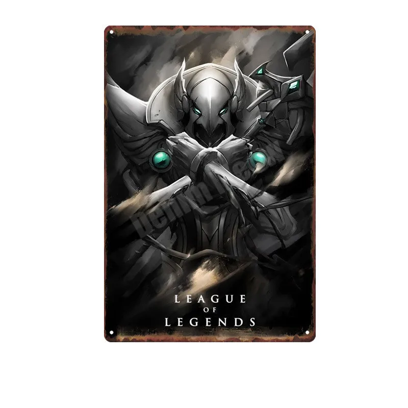 R League of Legends табличка винтажная металлическая жестяная вывеска Паб Бар Игровая комната декоративная тарелка Lee Sin живопись Настенная художественная Наклейка Декор N278 - Цвет: R