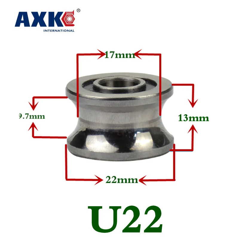 Axk 2 шт. U Groove шариковый подшипник направляющие роликовые подшипники U22 8*22 5*14 5*13 5 мм