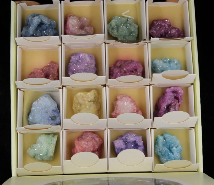 1 коробка Druzy Crystal Geode кулон кварцевые бусины из драгоценного камня смешанные