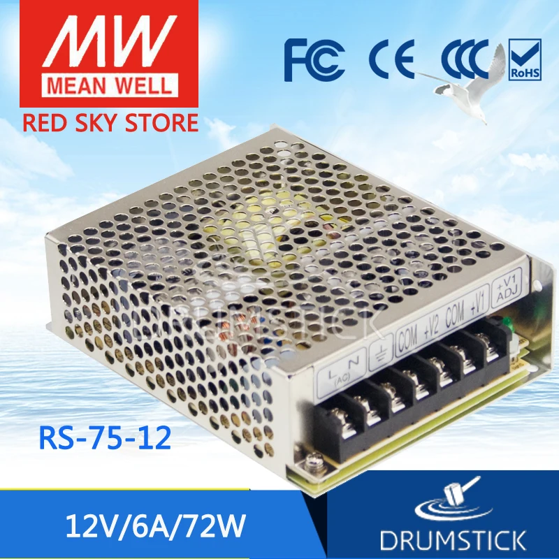 

patriotic MEAN WELL RS-75-12 12V 6A meanwell RS-75 12V 72W Single Output Switching Power Supply