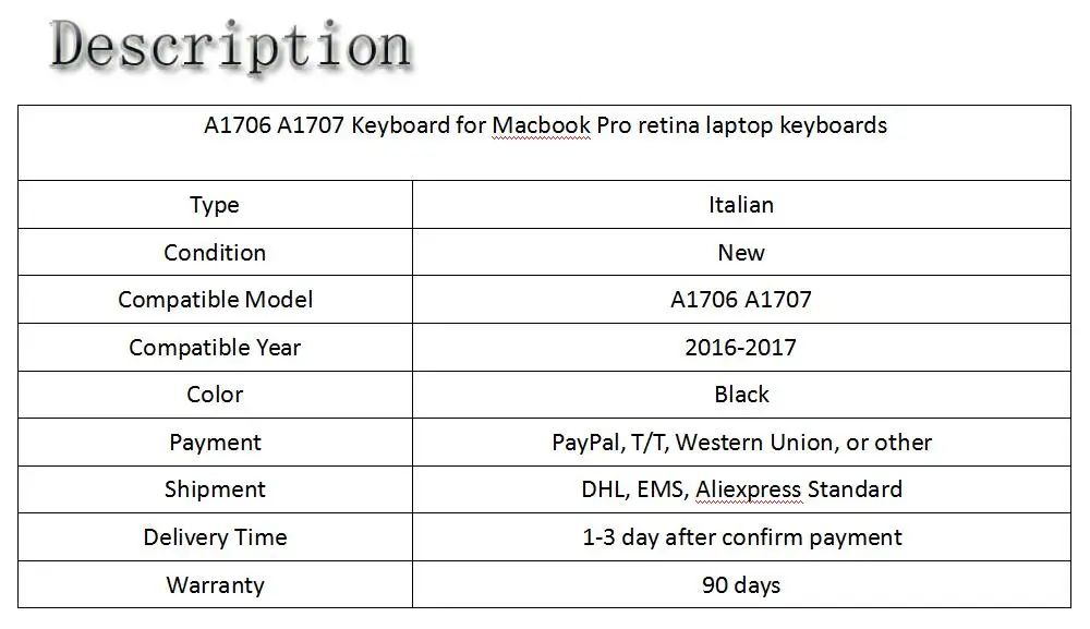 A1706 A1707 Клавиатура для ноутбука Macbook Air pro retina клавиатуры ноутбука MLH12 MPXV2 EMC3071 EMC3163