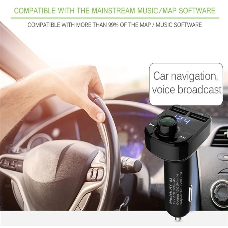 Автомобильный MP3 аудио плеер Bluetooth автомобильный набор, FM передатчик, свободные руки, вызова 5 V 4.1A двойной зарядное устройство USB для телефона Зарядное устройство