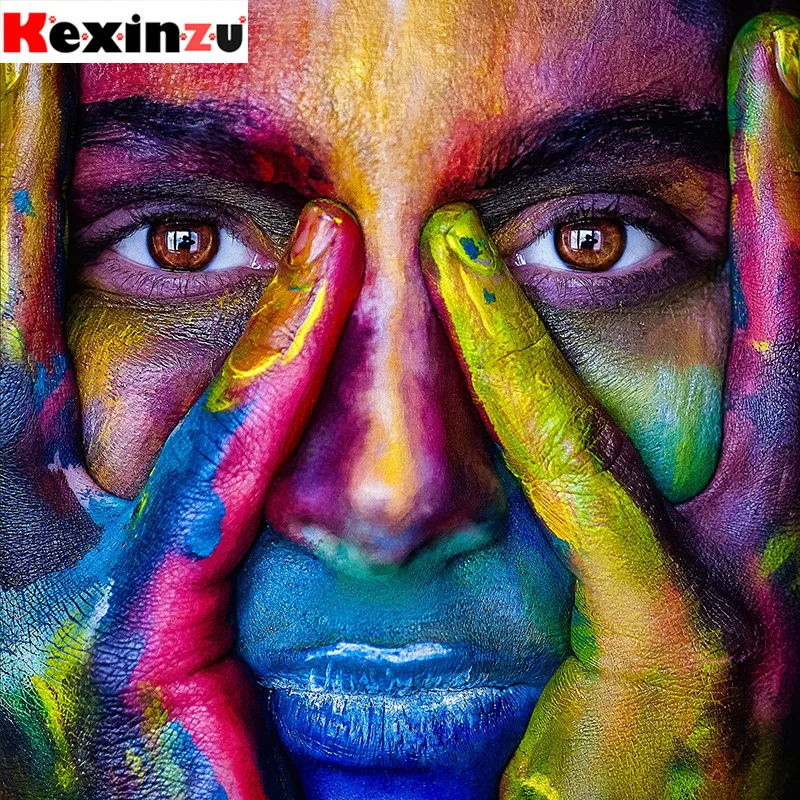5D полноразмерная Алмазная картина kexinzu лицо вышивка крестиком мозаика домашний