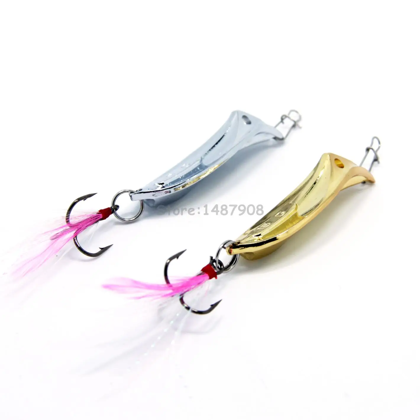 Блесна рыболовная SAMSFX металлическая серебристая/Золотистая с блестками 15 г