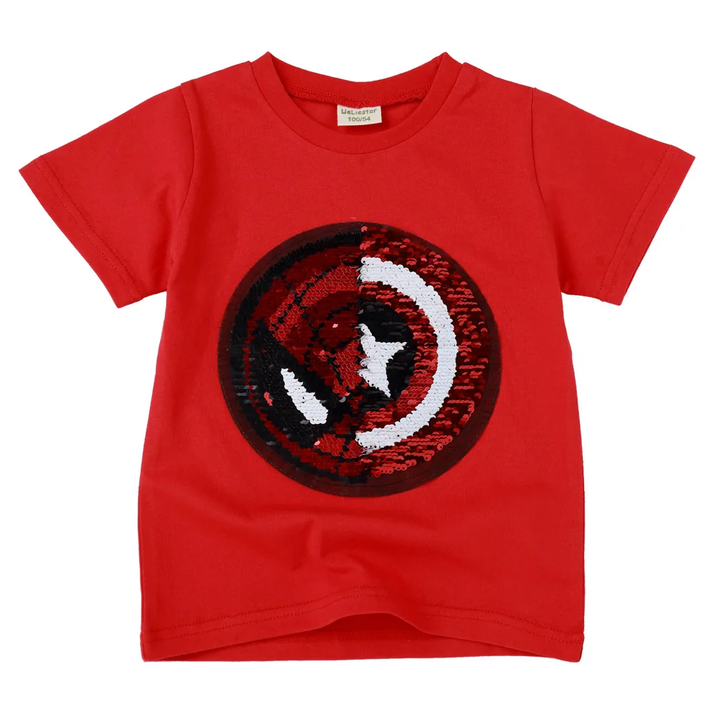 Летняя футболка для мальчиков и девочек Волшебные двусторонние Детские футболки