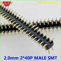 2,0 мм Шаг 1X40P 40PIN разъем однорядные разъемы вертикальный штыревой разъём SMT выдерживает высокие температуры позолоченные