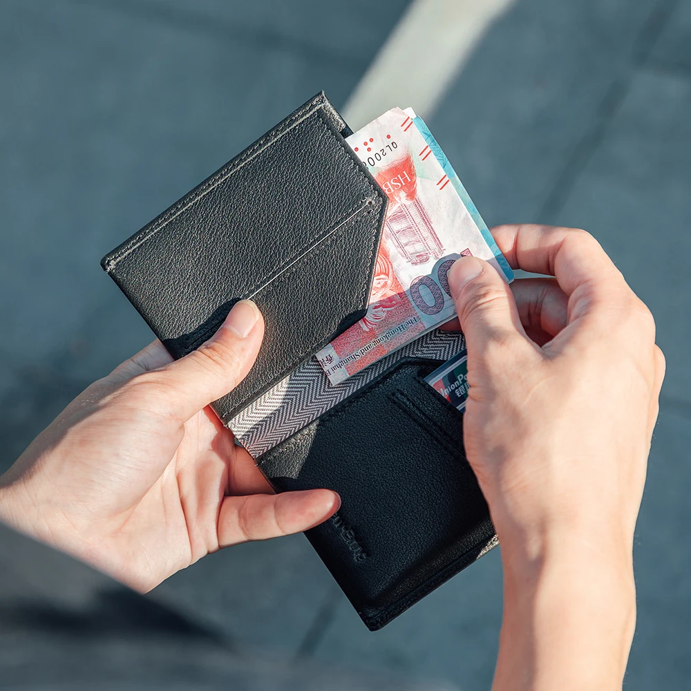 NewBring компактный мужской кошелек из натуральной кожи с многофункциональным мини