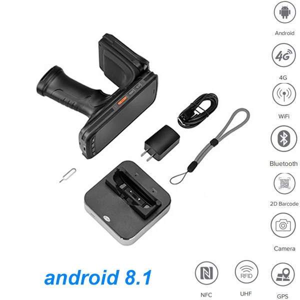 IssyzonePOS прочный КПК ручной Android POS терминал ZebraSE4710 сканер штрих-кода 2D NFC 4G устройство сбора данных через WIFI UHF RFID Считыватель - Цвет: IPDA056BUHF-2D-BK-AC
