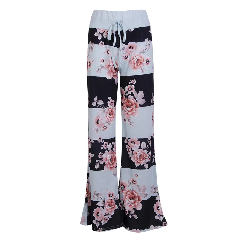 Hirigin 2017 летние широкие брюки с высокой талией женские повседневные палаццо