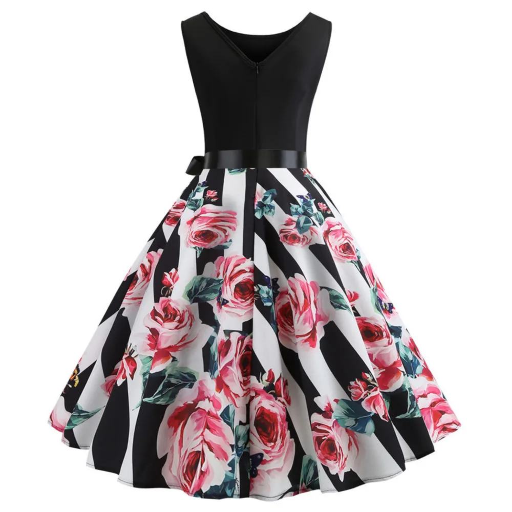 Женское пляжное платье без рукавов в стиле ретро длинное дышащее размера плюс