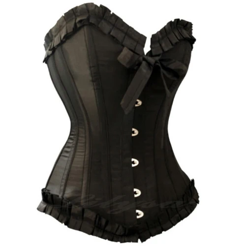 На шнуровке черный атласный корсет-Корсет Бюстье детское платье с топом кость