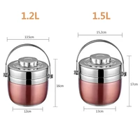 double layer portable food thermos heated lunch box thermos 1 5 l 1 2 l stainless steel vacuum flasks school food container gift