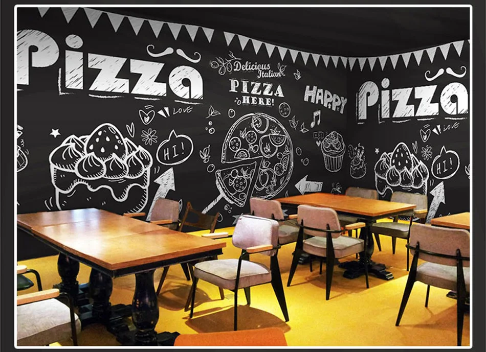

Bakery Pizza Cupcake Classical 3d Photo Wallpaper Mural Rolls for Livingroom Restaurant Coffee Cake Bar KTV Background Decor