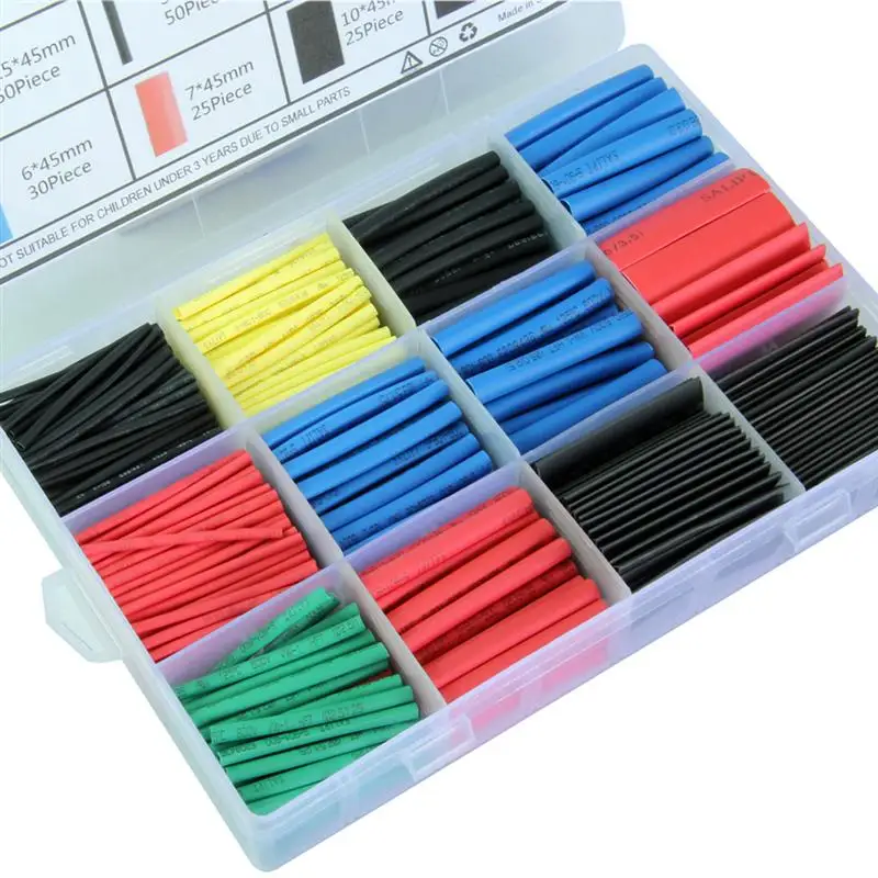 560PCS Heat Shrink Tube 12 Size 2:1 Insulation Kit Electrical Wire Cable for Coding Mechanical Protection Bundling | Инструменты