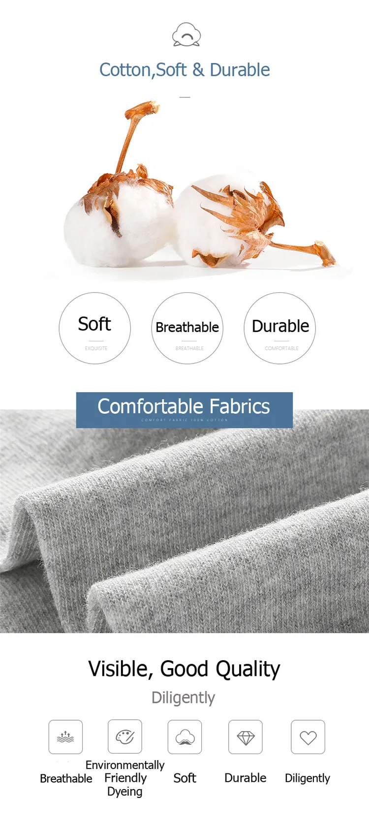 5 Pairs/Set Men Socks Cotton Comfortable Boys Breathable Antibacterial Drop Shipping Socks Men