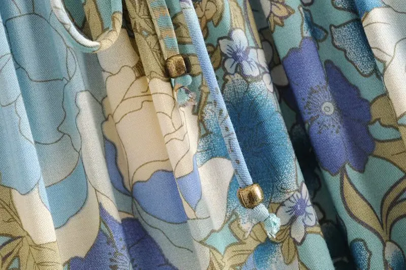 Boho Chic Лето Винтаж цветочный принт оборками Длинная юбка для женщин Мода г. эластичный пояс кружево до макси пляжные юбки Faldas Mujer