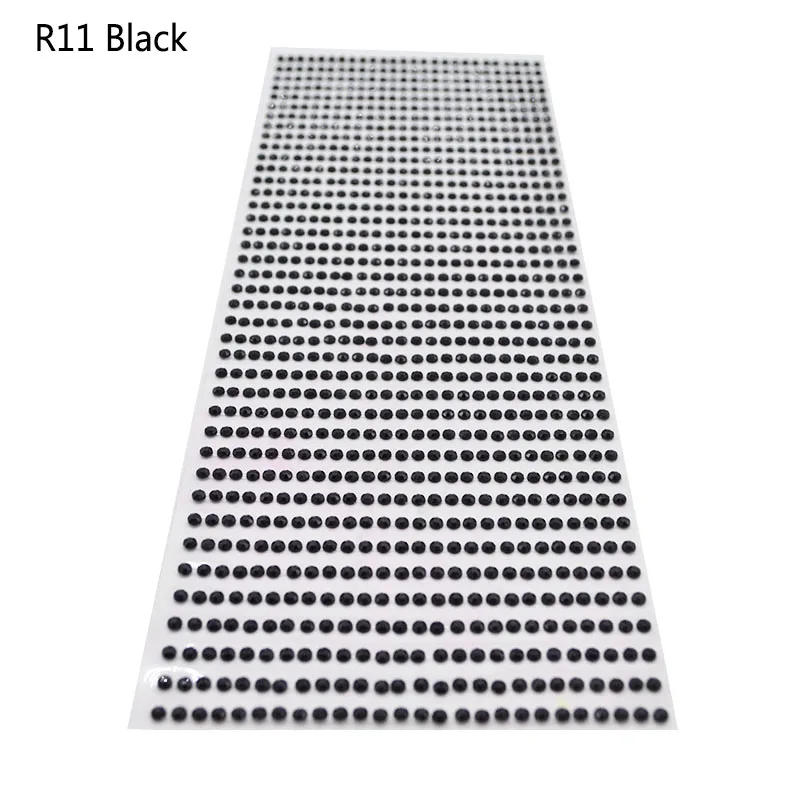 black 1 комплект, для детей 3, 4, 5, 6 мм, Фурнитура для бижутерии, наклейка для мобильного телефона, ПК, арт шикарные Акриловые стразы самоклеющиеся Скрапбукинг Стикеры s стены автомобиля Стикеры - Цвет: black