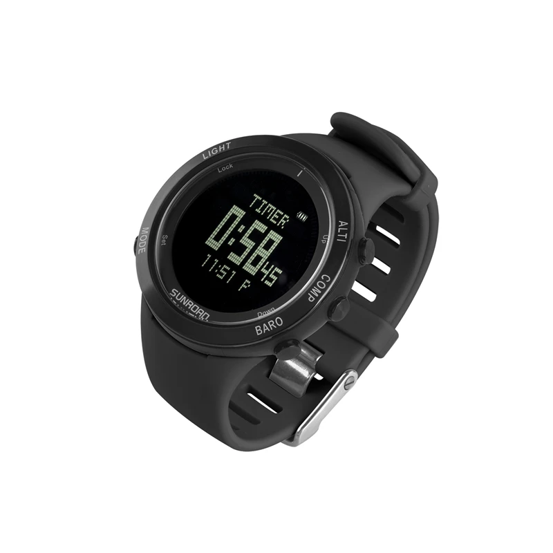 Black Reloj Hombre SUNROAD, военные цифровые спортивные часы для ныряльщиков, мужские часы, лучший бренд, роскошные часы с монитором сердечного ритма, наручные часы, часы saat - Цвет: Black
