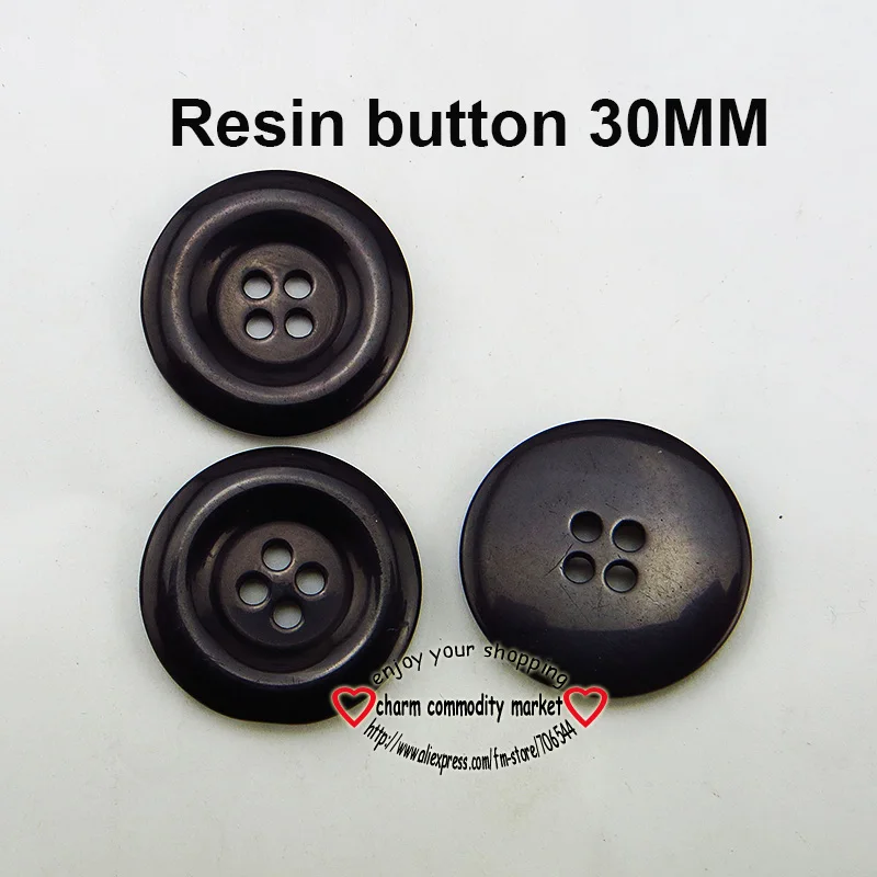 

500PCS 30MM black Dyed Plastic buttons coat boots sewing clothes accessories R-261A