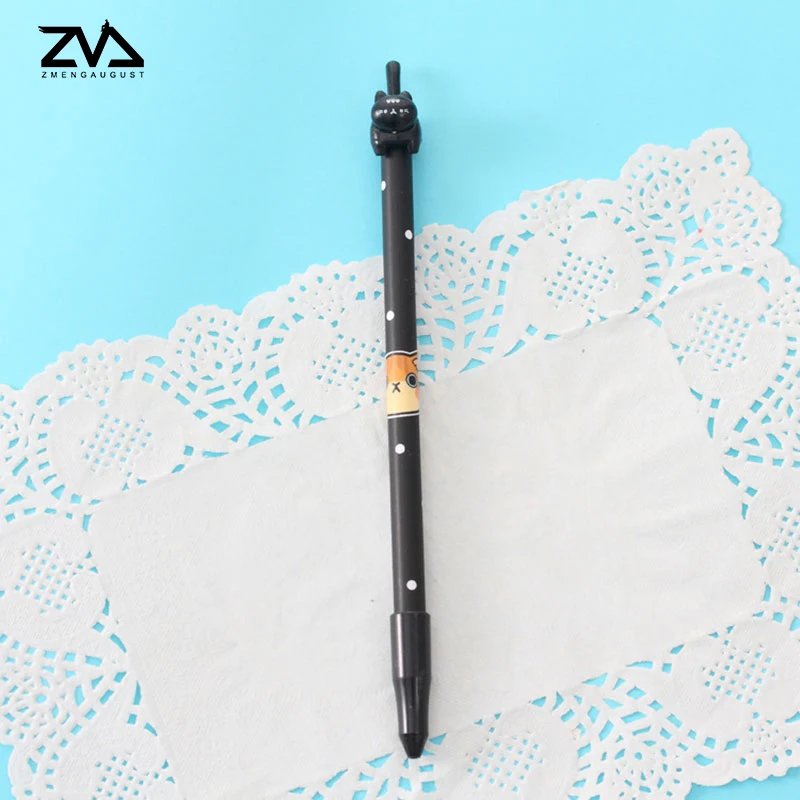 

2pcs/lot kawaii Students stationery beat all the cute cat tail neutral pen needle 0.38 mm opening gifts for free distribution