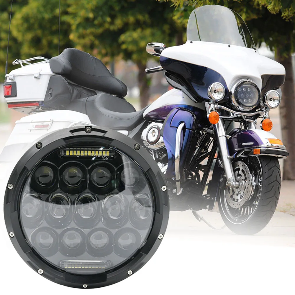 7 &quotсветодиодный налобный фонарь Halo дюймов для Harley moto rcycle DRL Street Glide Softail Road King 4