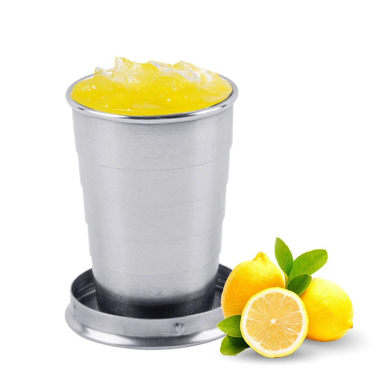 1 pc 75 ML Mini Glass Stainless Steel Portable Travel Folding Mug Telescopic Outdoor Folded Cups Collapsible Water Beer | Дом и сад